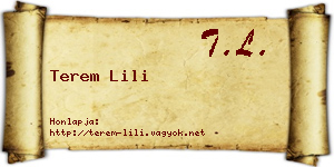 Terem Lili névjegykártya